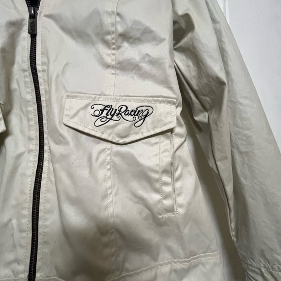 Fly Racing Cream Zip Front Jacket - Picture 4 of 5